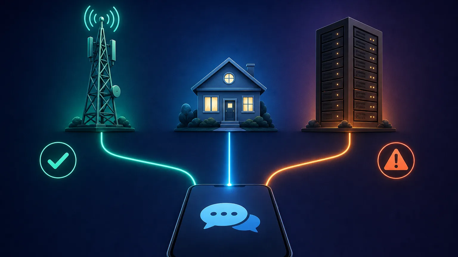 Comparison diagram of mobile, residential and datacenter proxy sources feeding a phone running Telegram, mobile marked safest and datacenter flagged as risky
