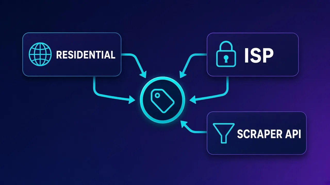 Hub diagram Residential ISP and Scraper API billing units for Oxylabs