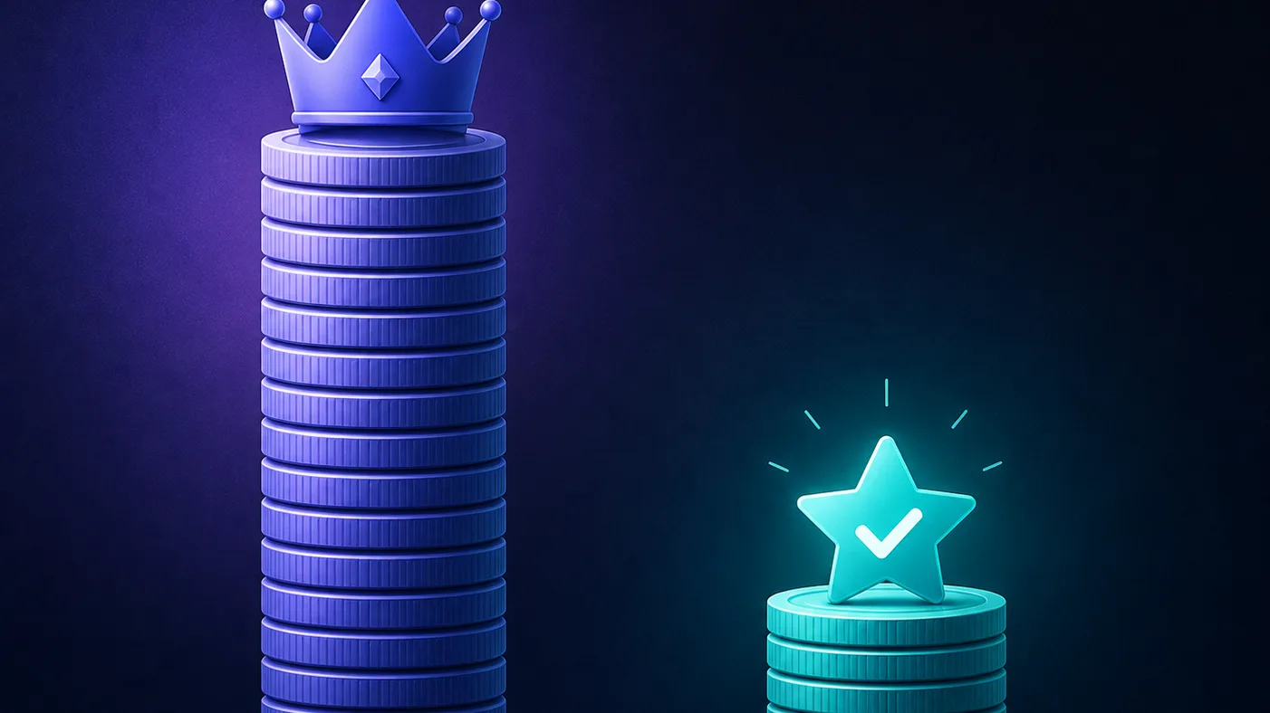 A diagram of two price bars: a tall premium bar for Oxylabs and a shorter bar for Decodo crowned with a value star, showing Decodo as the better value-for-money